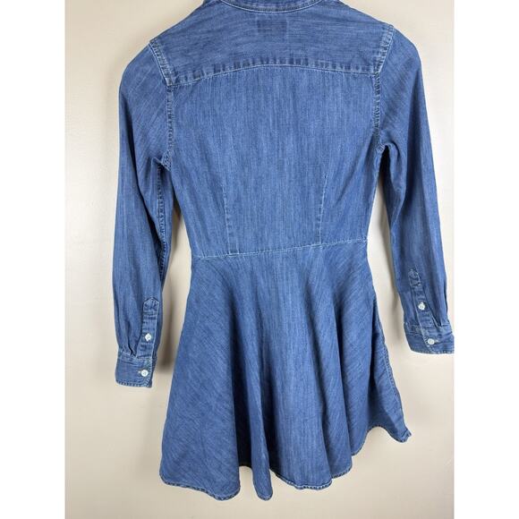 Polo Ralph Lauren Denim Shirt Dress Girls Size 10 Button Up Blue Fit Flare - Picture 7 of 13